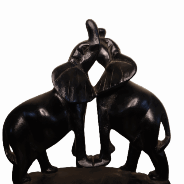Handcrafted Wooden Elephant Duo – Symbol of Love & Good Fortune